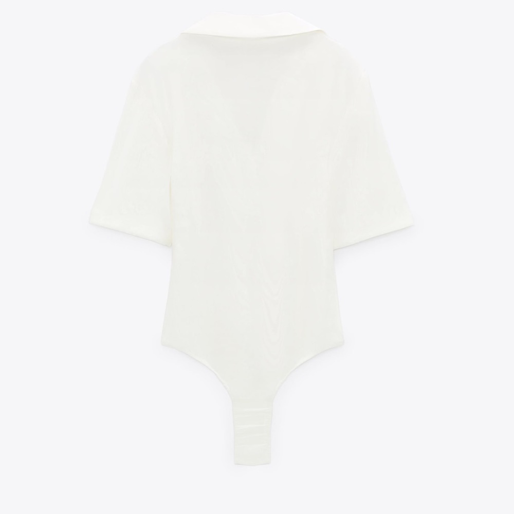 Zara Ecru Linen Blend Cut Out Bodysuit - Picture 15 of 16